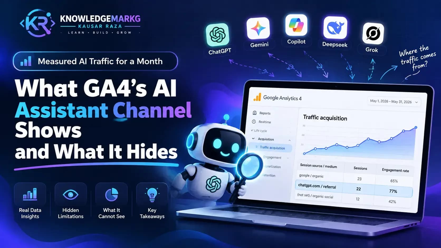I Measured AI Traffic for a Month: What GA4's AI Assistant Channel Shows, and What It Hides