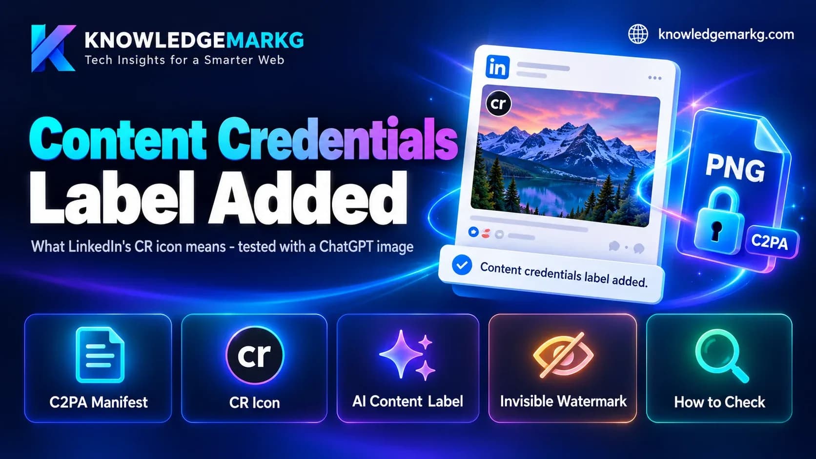 LinkedIn content credentials label added - what the CR icon means on AI-generated images