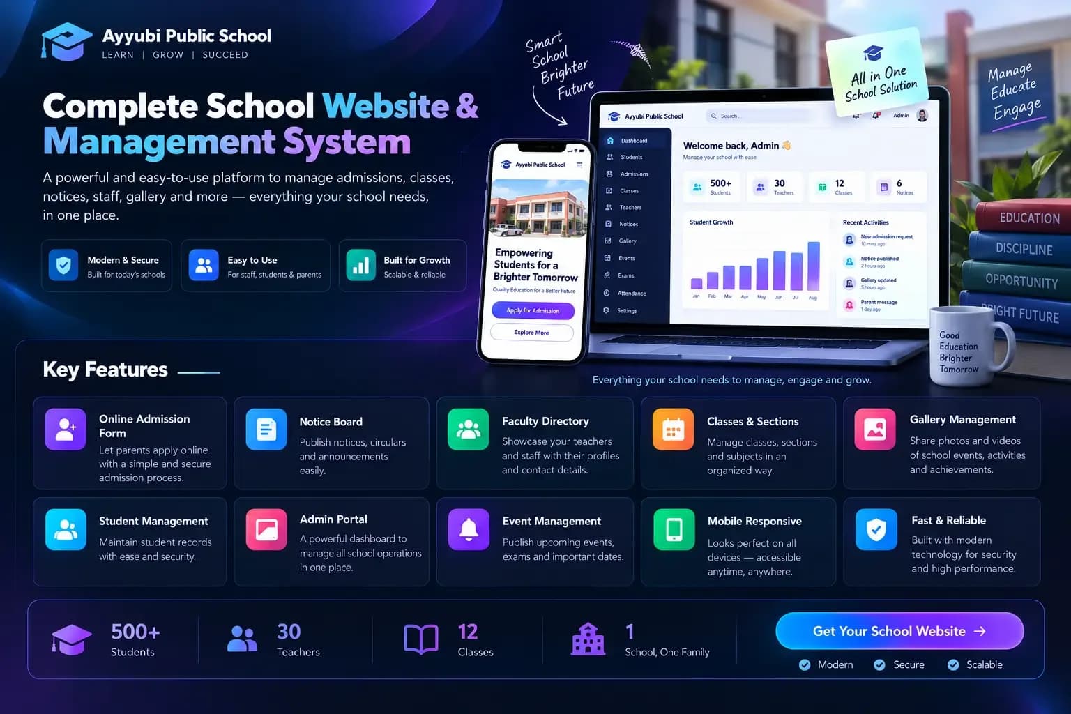 Ayyubi Public School - Website & School Management System