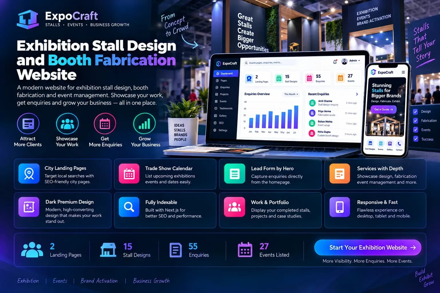 Exhibition Stall Design and Booth Fabrication Website