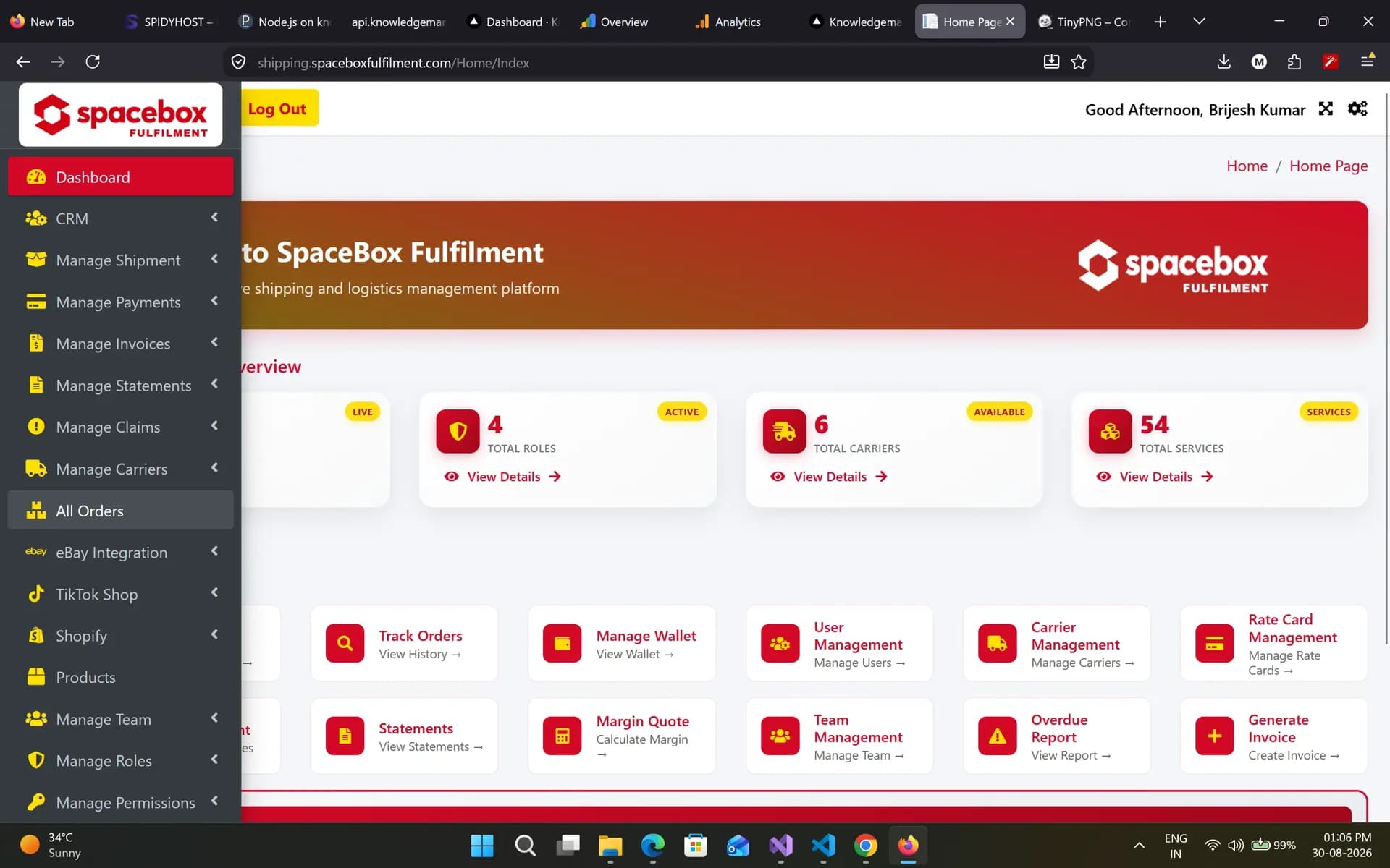 Mezzex Carrier Service - Multi-Carrier Shipping Management Platform screenshot 1