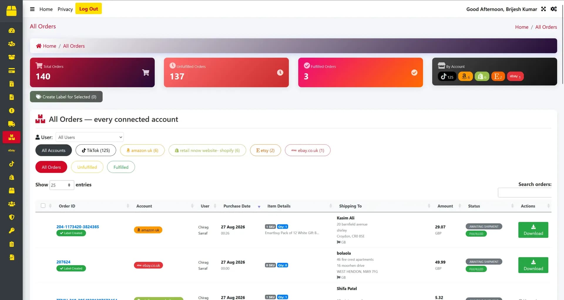 Mezzex Carrier Service - Multi-Carrier Shipping Management Platform screenshot 2