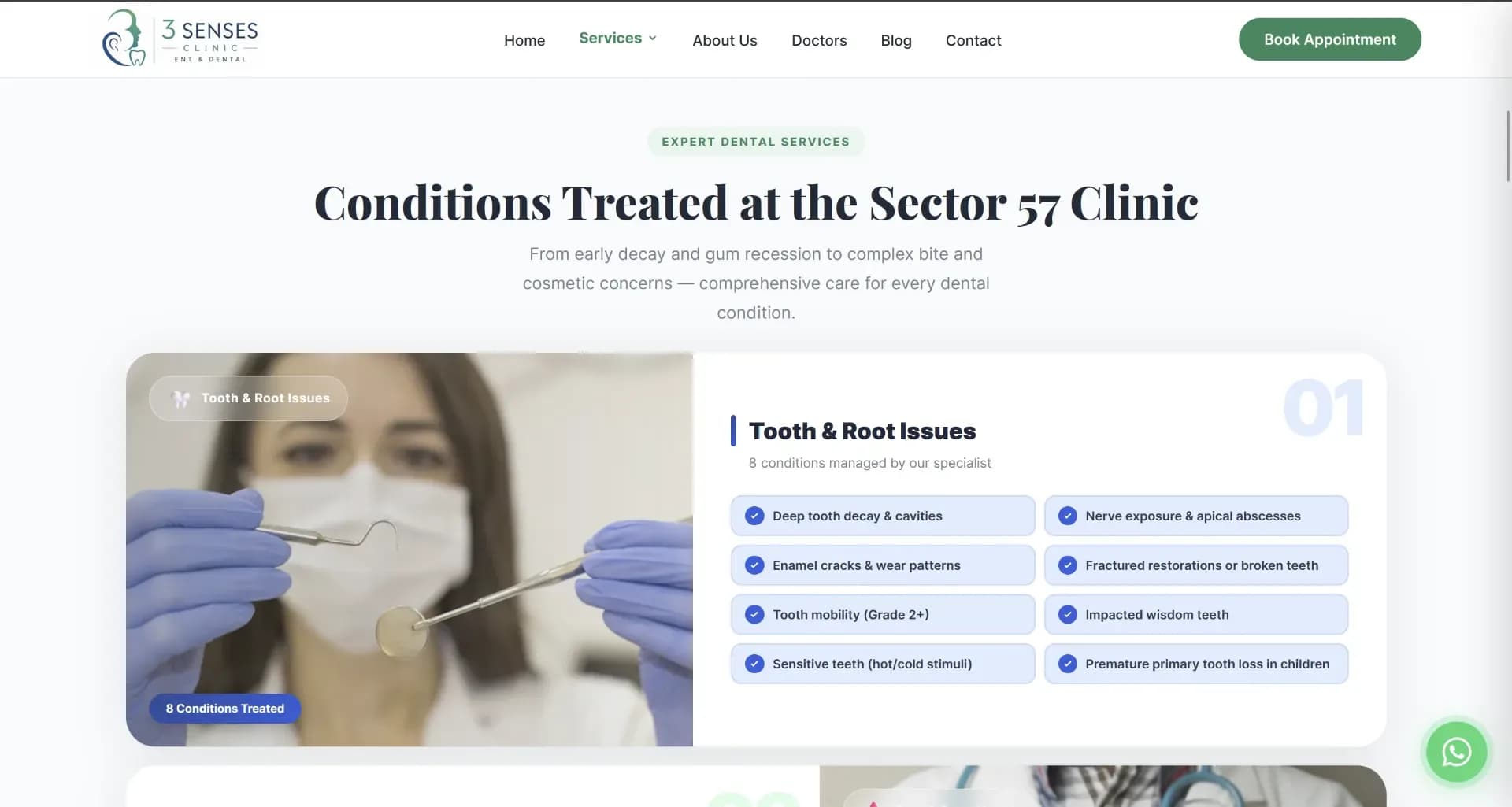 3 Senses Clinics - Multispecialty Clinic Website screenshot 2